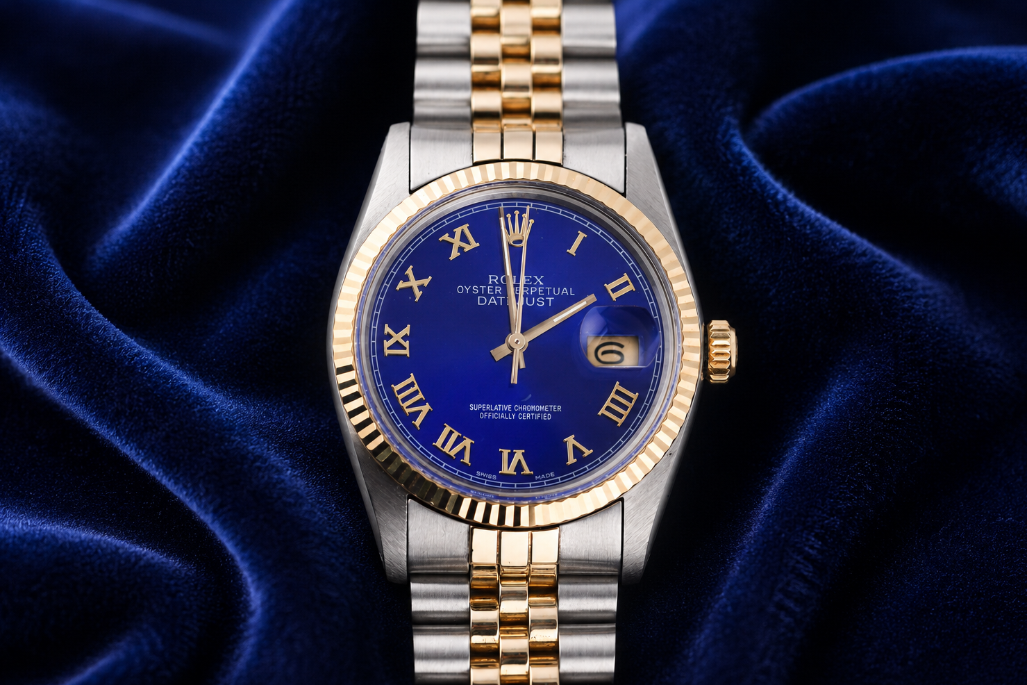 Rolex Datejust 36mm Ref 16013 Custom Blue Roman Dial – WatchCenter SF