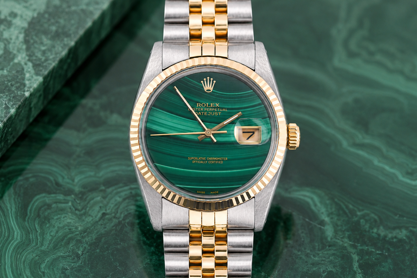 【※概要欄必読】ROLEX DATEJUST Rolex Datejust 36mm Ref 16013 Custom Green Malachite Dial
