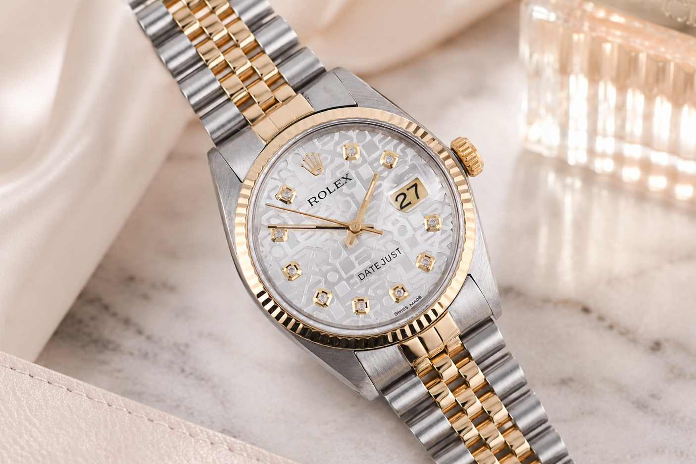 luxury watch on a marble background