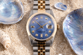 Rolex Datejust 36mm Ref 16233 Yellow Gold Bezel Blue Mother of Pearl Dial