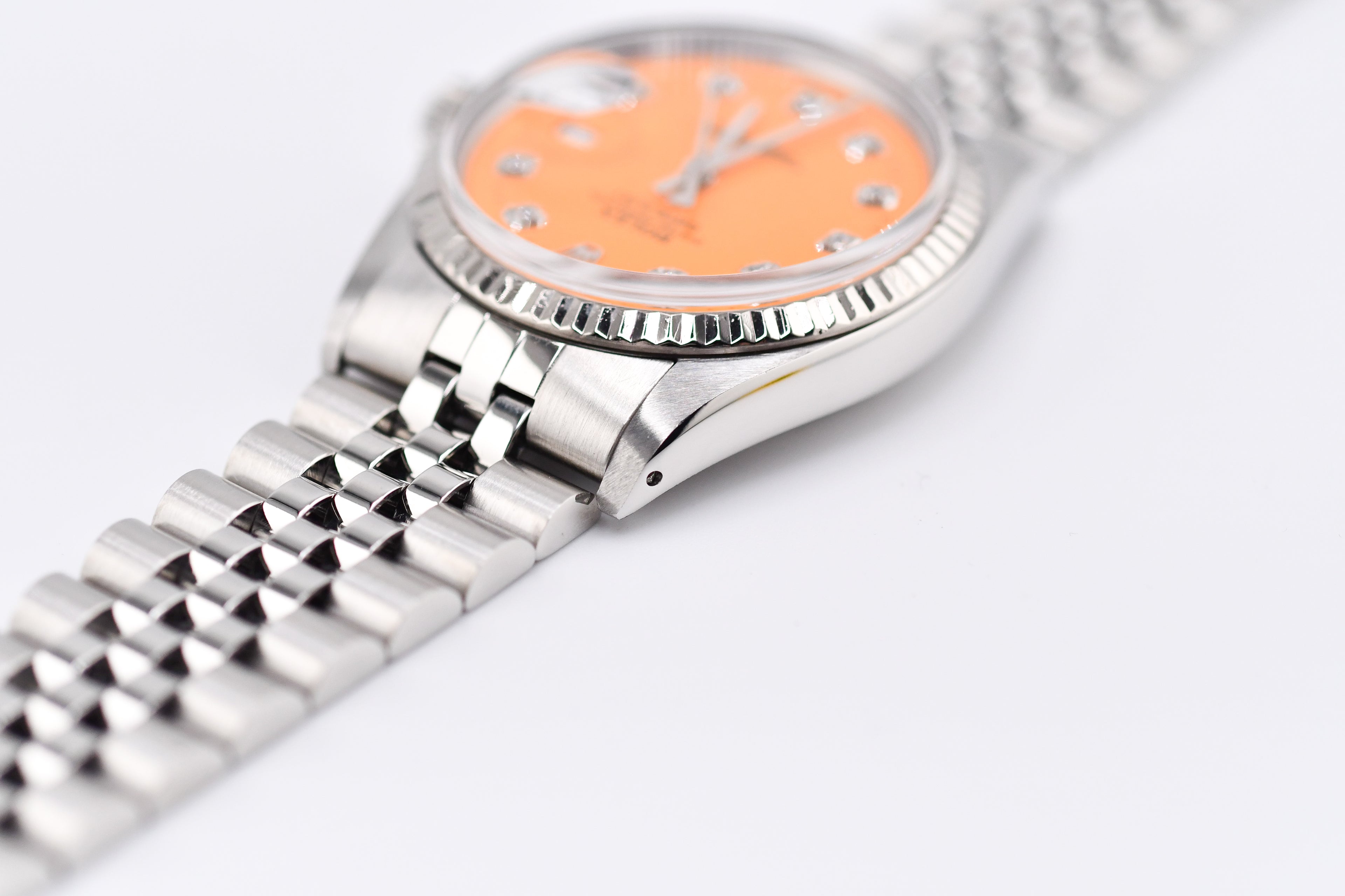 Rolex Datejust 36mm Ref 16014 Custom Orange Diamond Dial