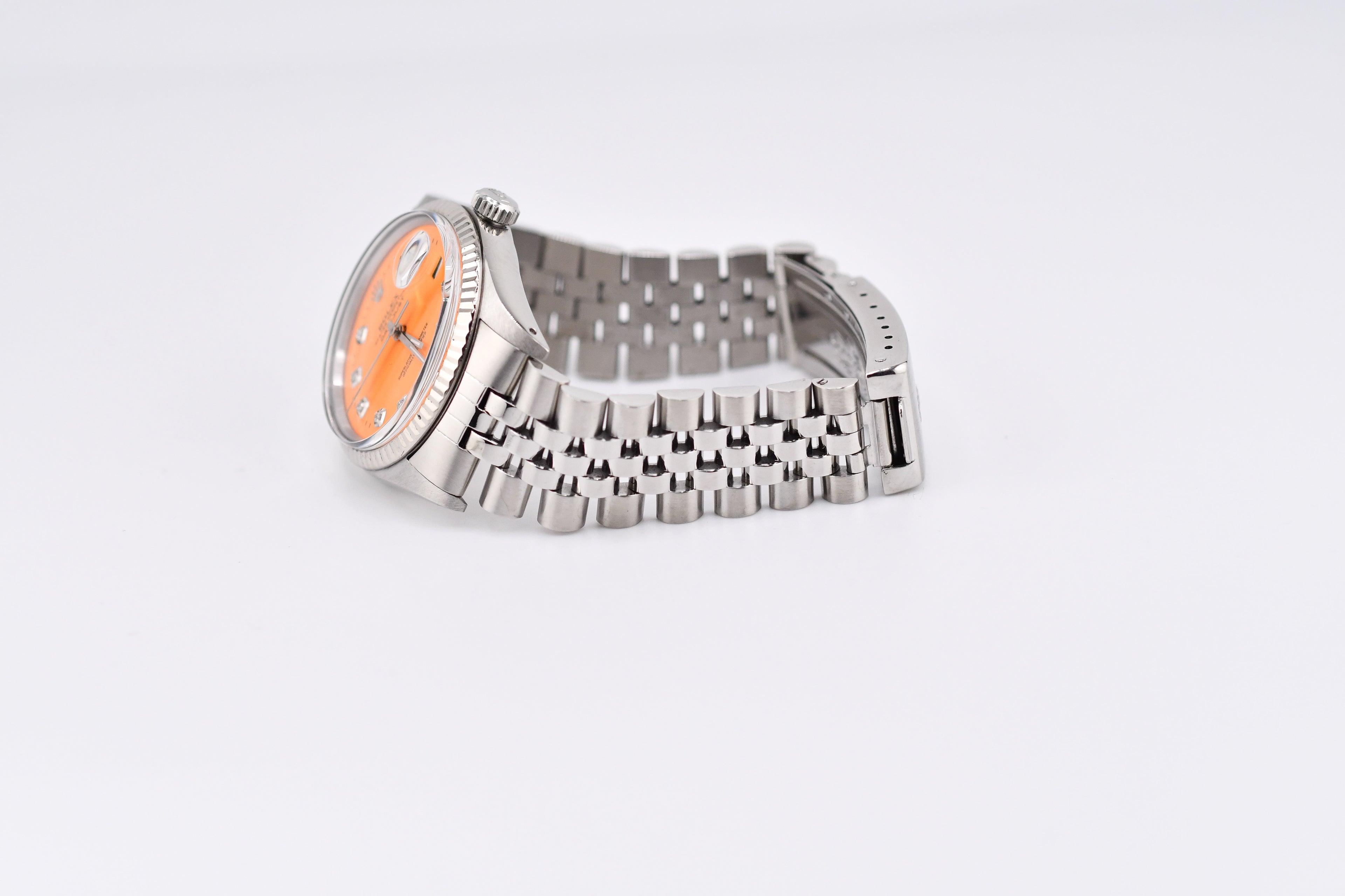 Rolex Datejust 36mm Ref 16014 Custom Orange Diamond Dial
