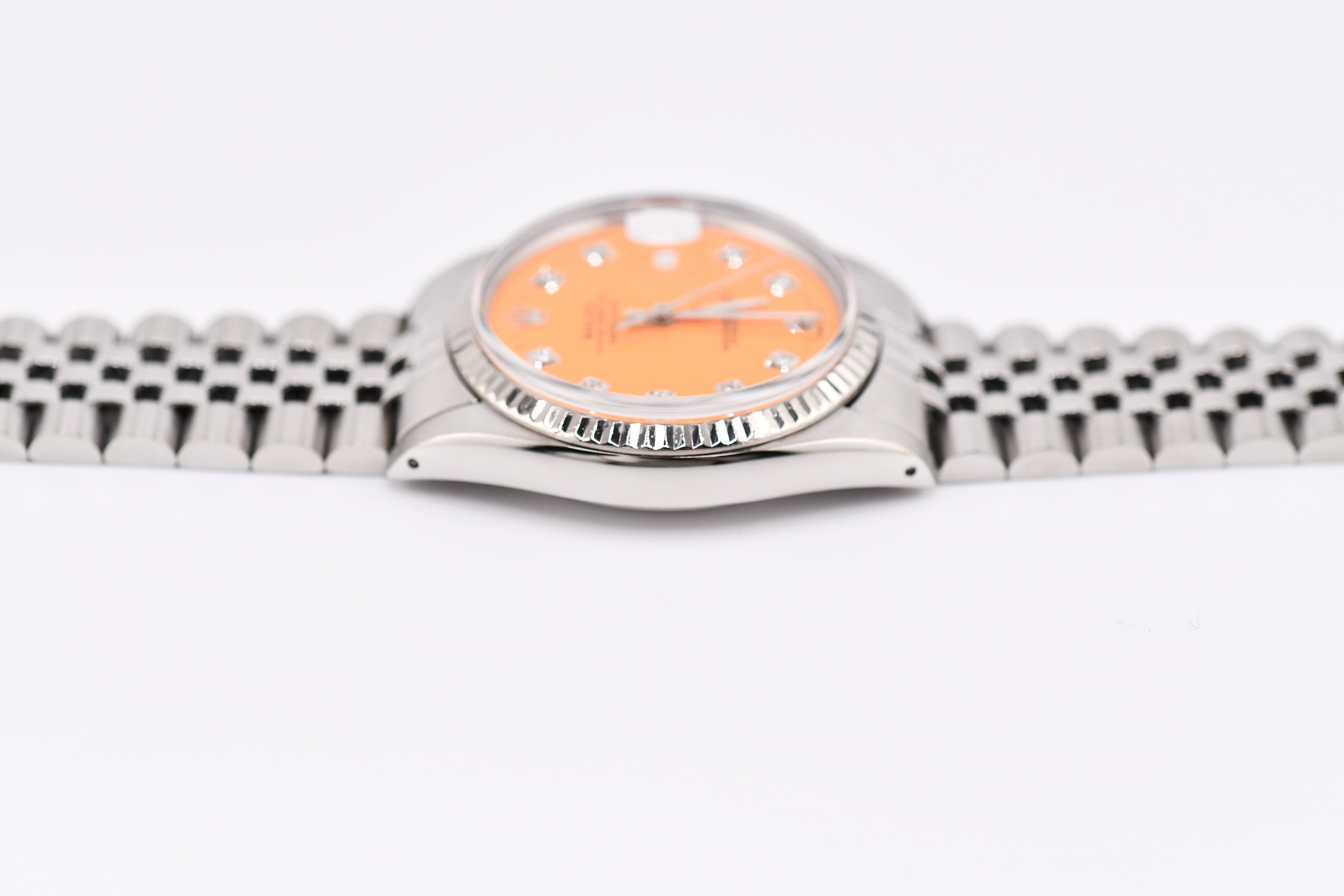 Rolex Datejust 36mm Ref 16014 Custom Orange Diamond Dial