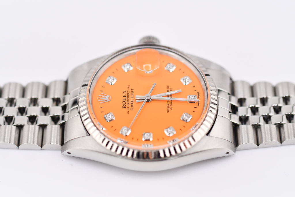 Rolex Datejust 36mm Ref 16014 Custom Orange Diamond Dial
