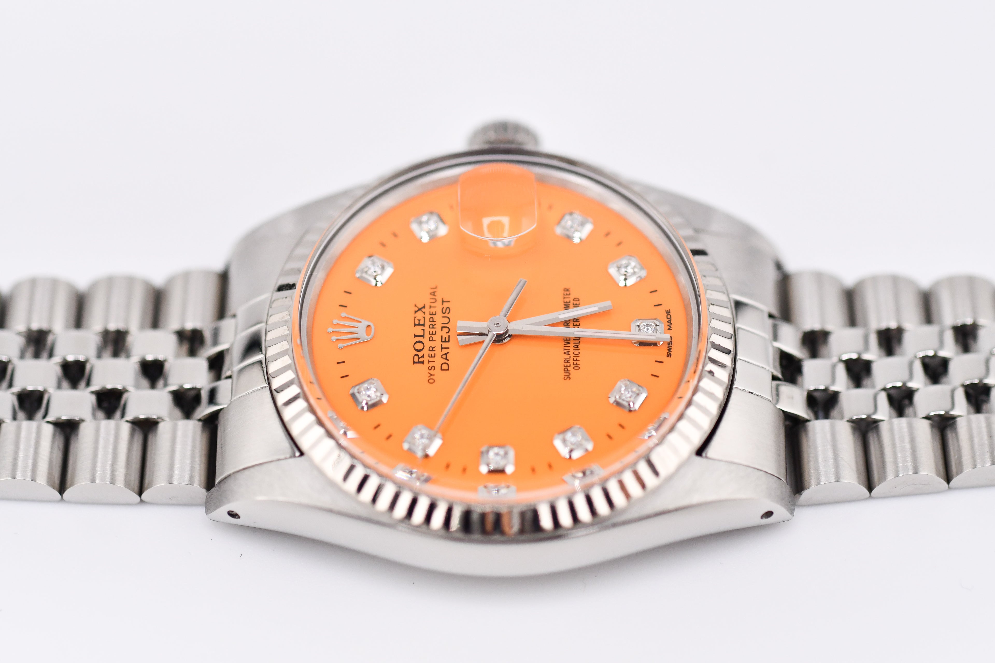Rolex Datejust 36mm Ref 16014 Custom Orange Diamond Dial