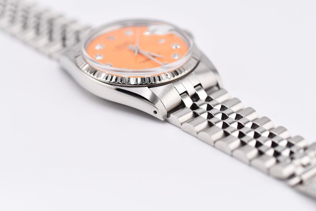 Rolex Datejust 36mm Ref 16014 Custom Orange Diamond Dial