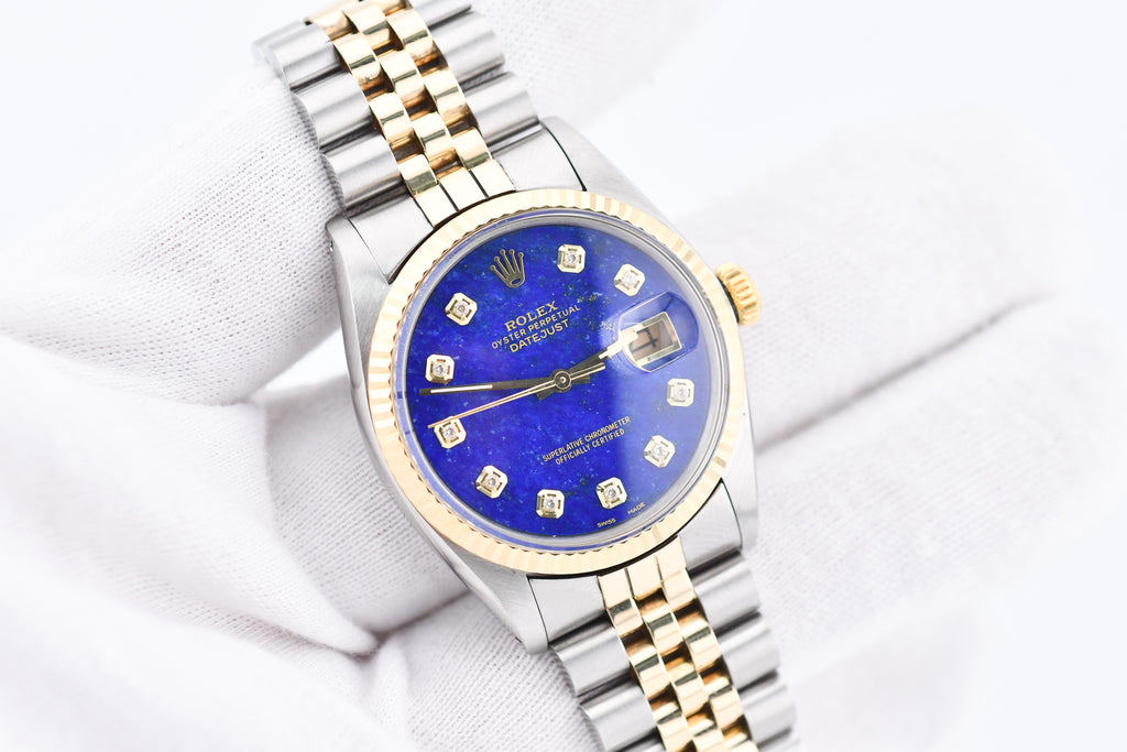 Rolex Datejust 36mm Ref 16013 Custom Blue Lapis Diamond Dial