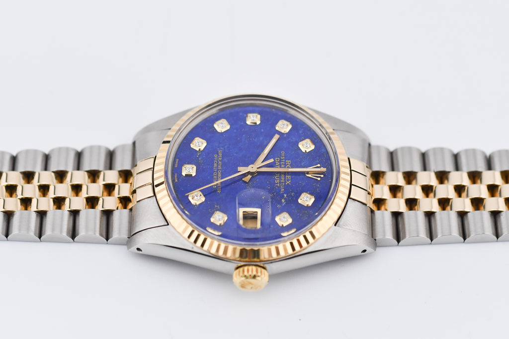 Rolex Datejust 36mm Ref 16013 Custom Blue Lapis Diamond Dial
