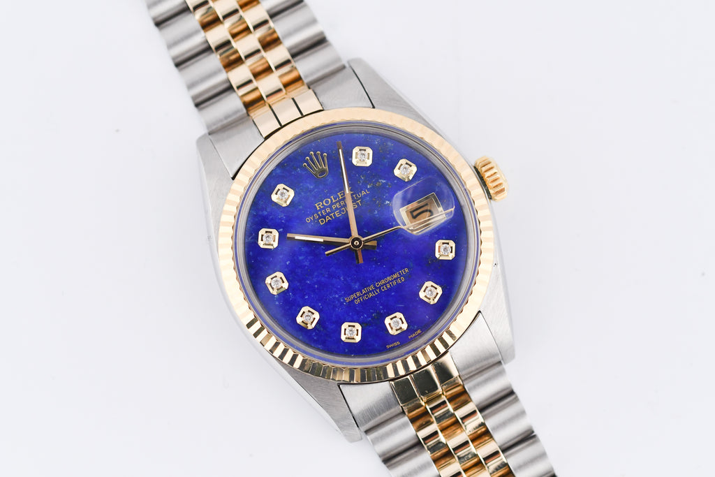 Rolex Datejust 36mm Ref 16013 Custom Blue Lapis Diamond Dial
