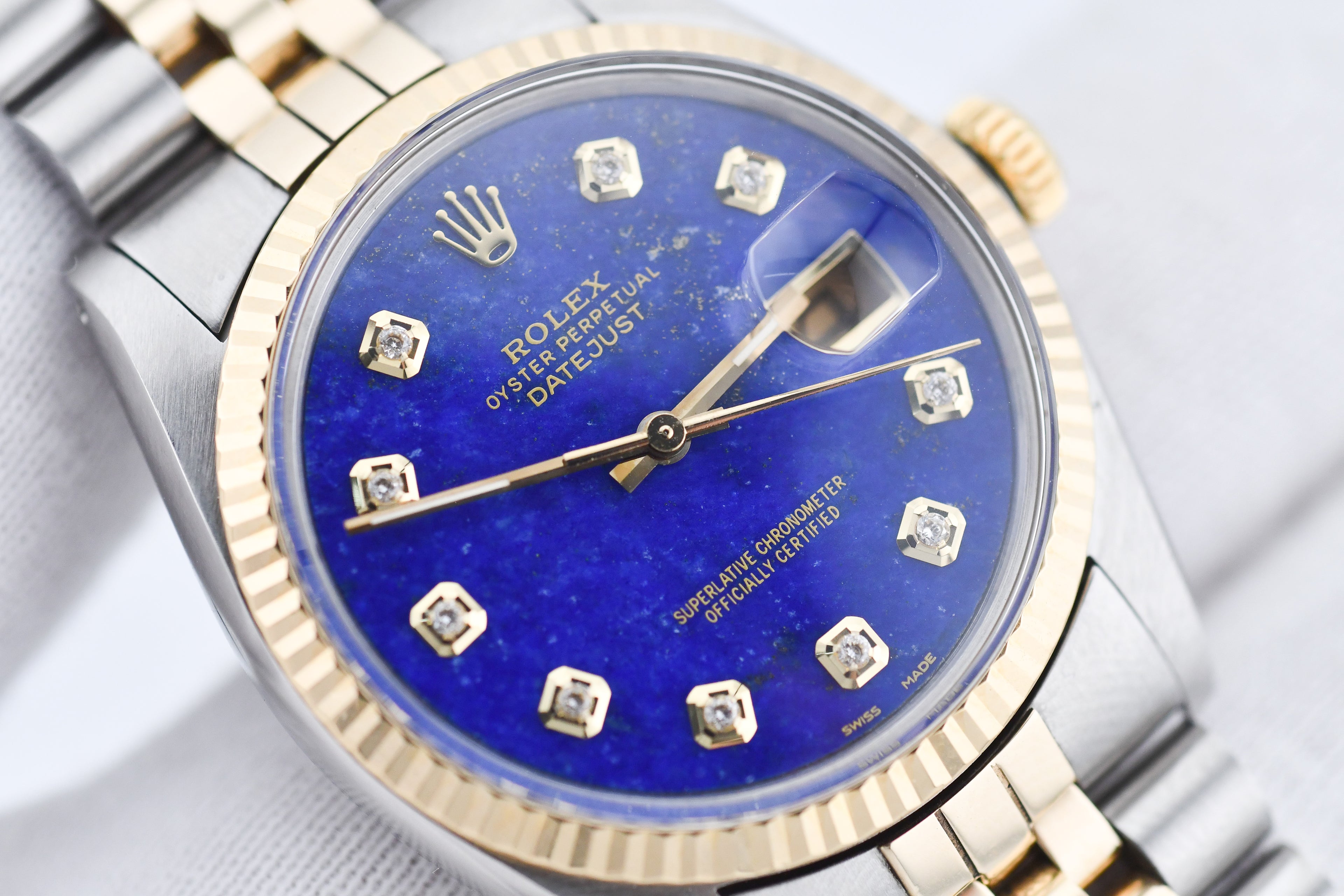 Rolex Datejust 36mm Ref 16013 Custom Blue Lapis Diamond Dial