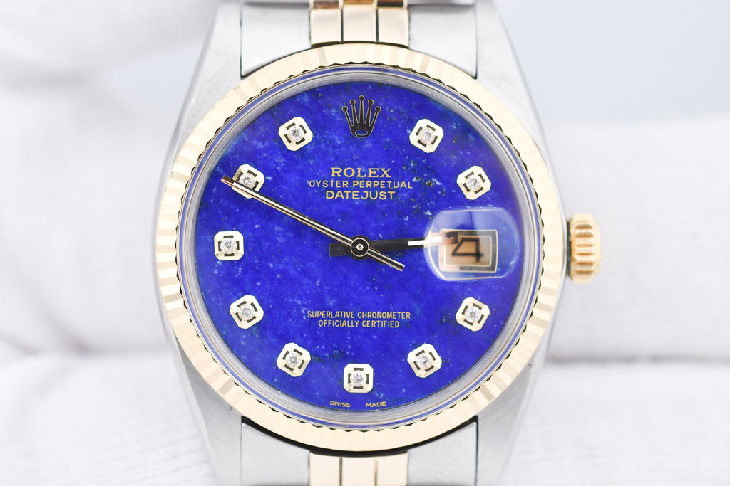 Rolex Datejust 36mm Ref 16013 Custom Blue Lapis Diamond Dial