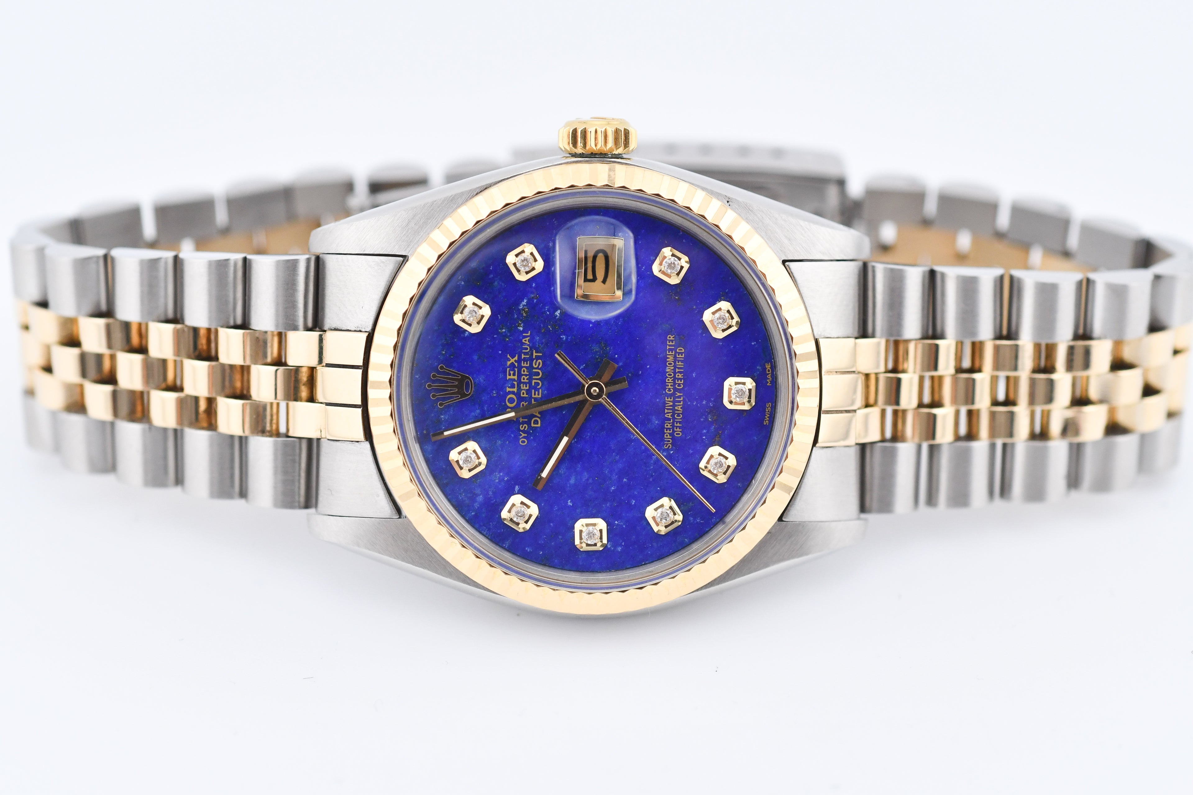 Rolex Datejust 36mm Ref 16013 Custom Blue Lapis Diamond Dial