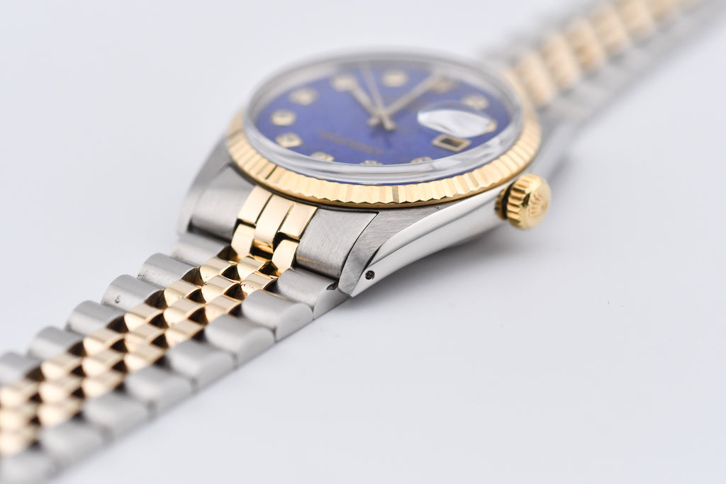 Rolex Datejust 36mm Ref 16013 Custom Blue Lapis Diamond Dial
