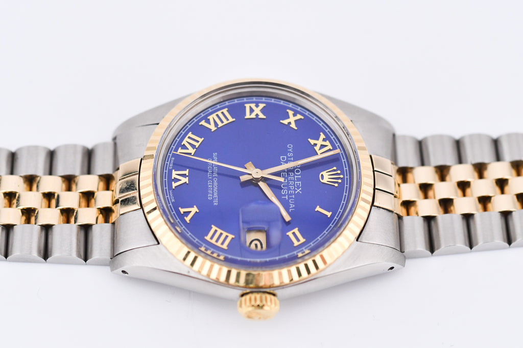 Rolex Datejust 36mm Ref 16013 Custom Blue Roman Dial