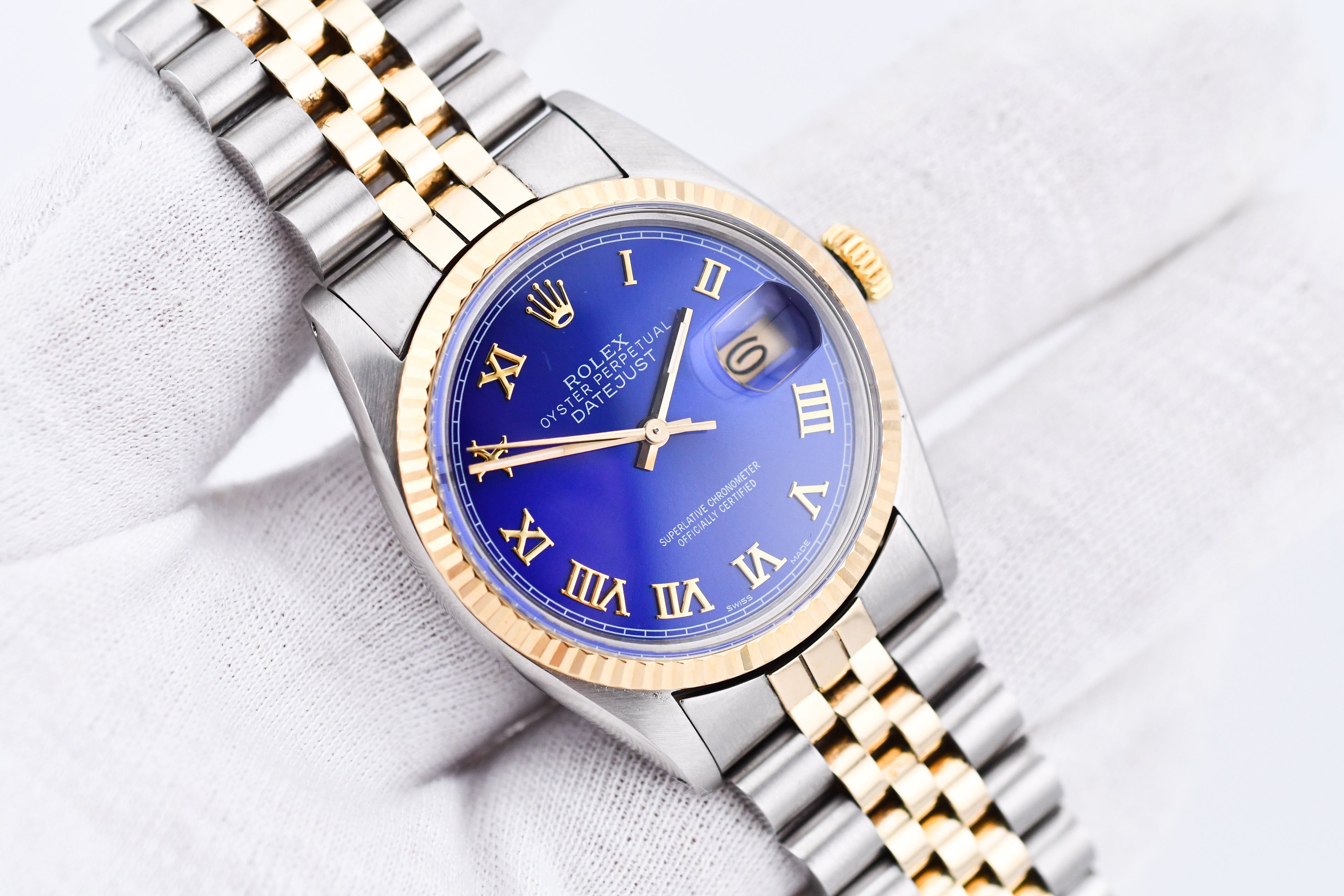Rolex Datejust 36mm Ref 16013 Custom Blue Roman Dial