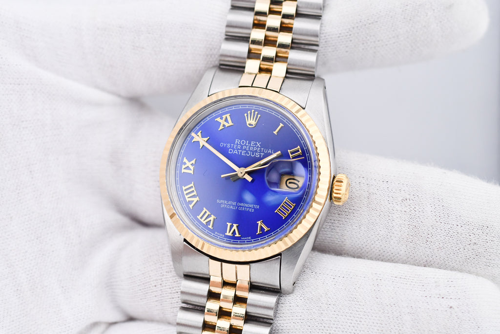 Rolex Datejust 36mm Ref 16013 Custom Blue Roman Dial