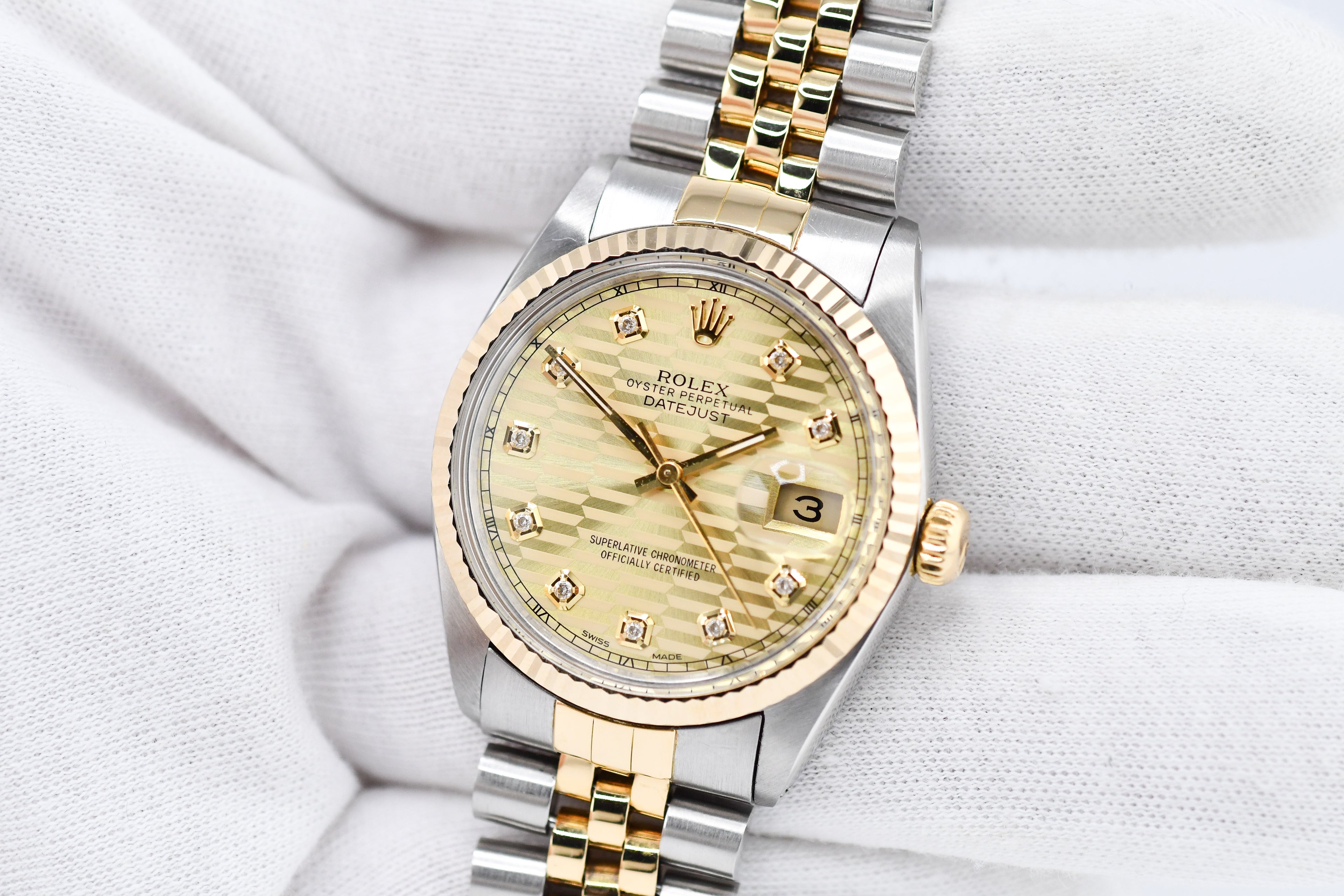 Rolex Datejust 36mm Ref 16013 Custom Computer Diamond Dial