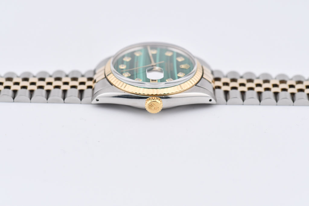 Rolex Datejust 36mm Ref 16013 Custom Green Malachite Diamond Dial