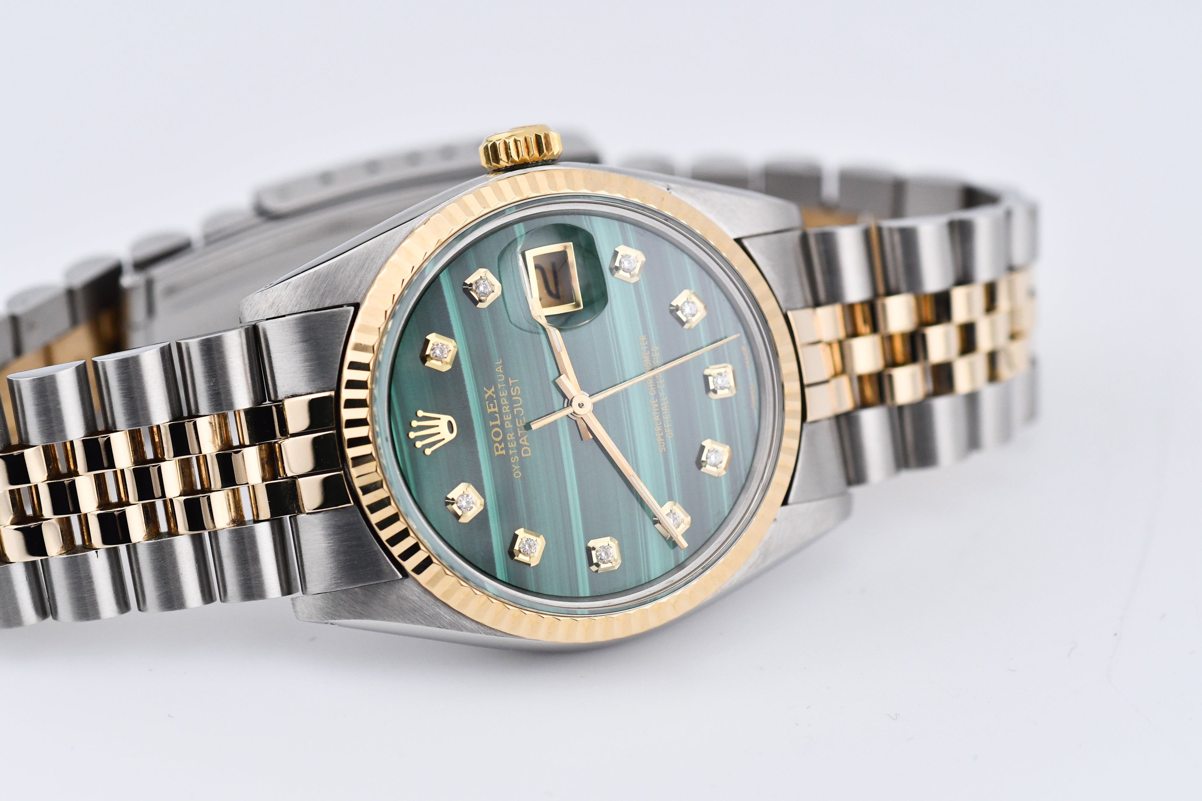 Rolex Datejust 36mm Ref 16013 Custom Green Malachite Diamond Dial