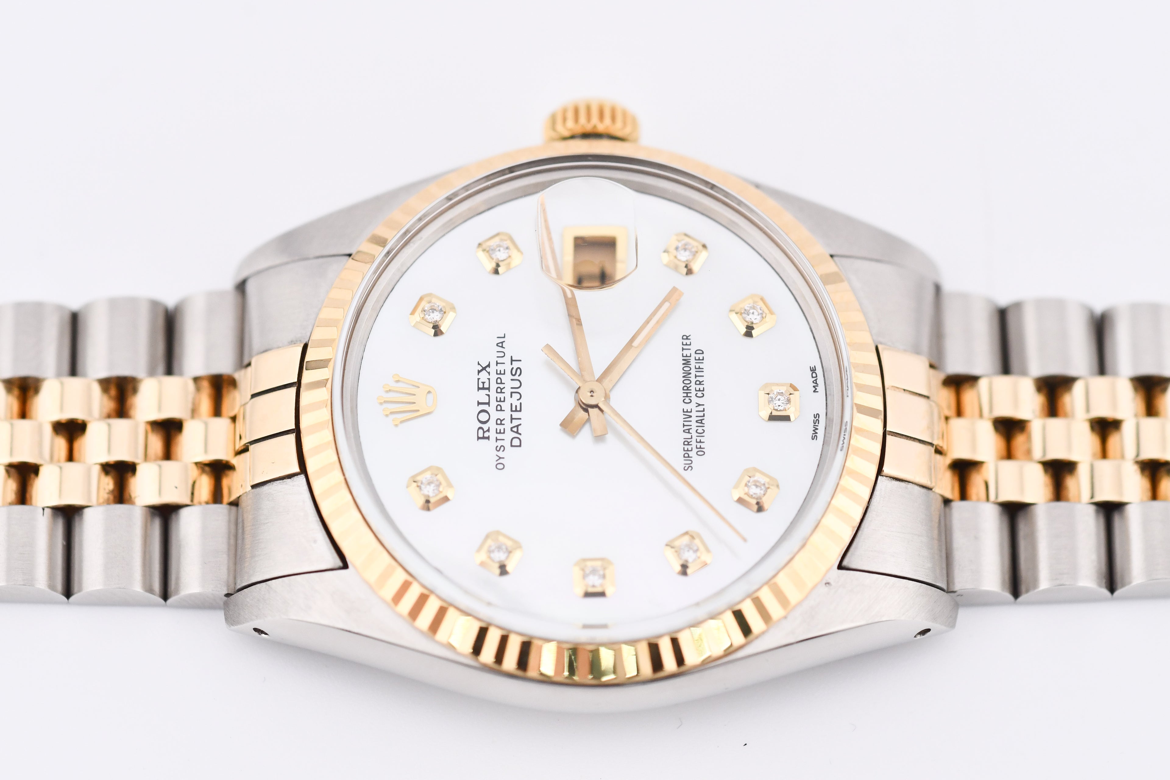 Rolex Datejust 36mm Ref 16013 Custom Mother of Pearl Diamond Dial