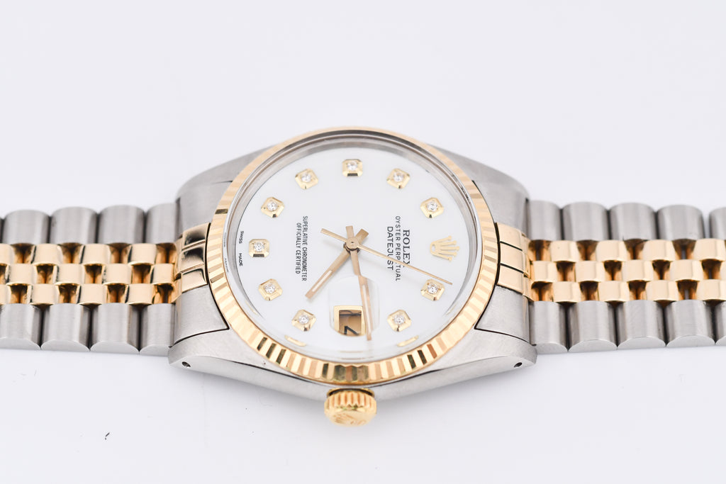 Rolex Datejust 36mm Ref 16013 Custom Mother of Pearl Diamond Dial