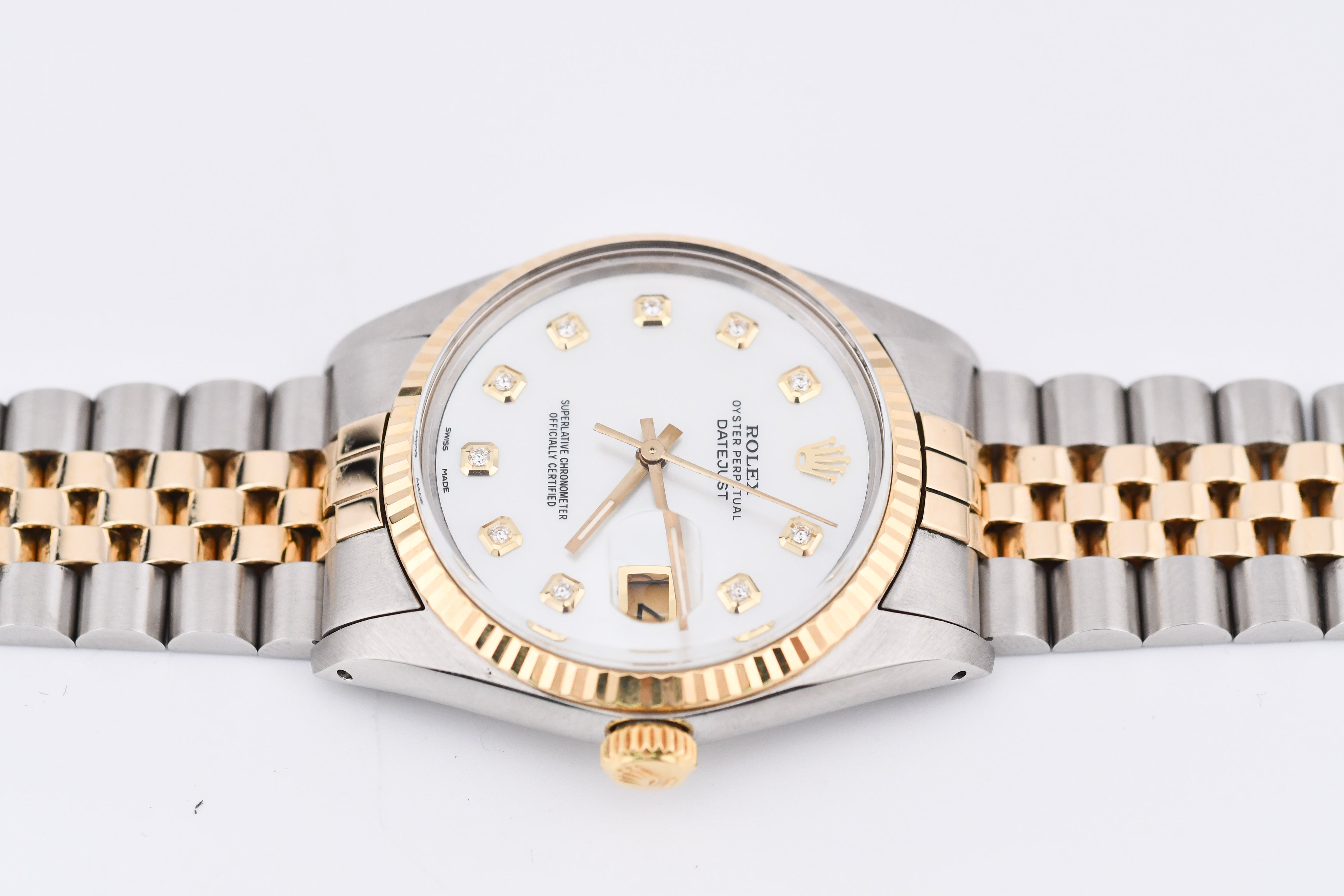 Rolex Datejust 36mm Ref 16013 Custom Mother of Pearl Diamond Dial