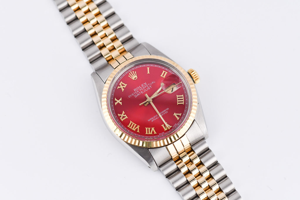 Rolex Datejust 36mm Ref 16013 Custom Red Roman Dial