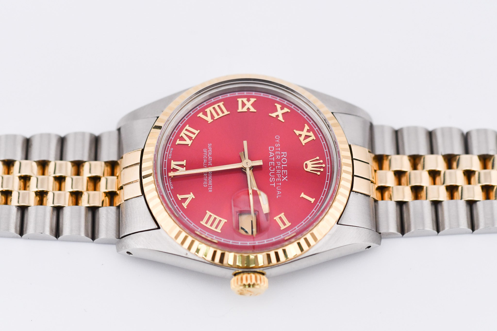 Rolex Datejust 36mm Ref 16013 Custom Red Roman Dial