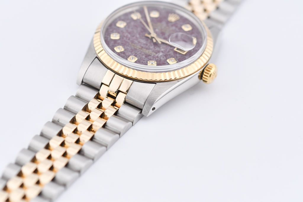 Rolex Datejust 36mm Ref 16013 Custom Red Rubellite Diamond Dial