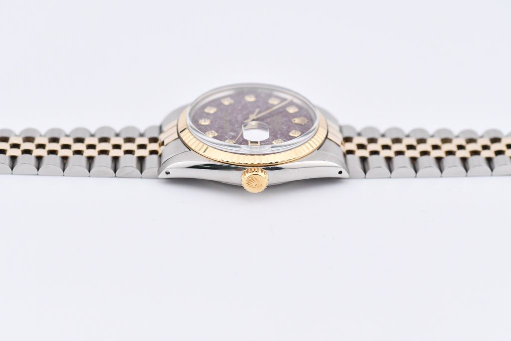 Rolex Datejust 36mm Ref 16013 Custom Red Rubellite Diamond Dial