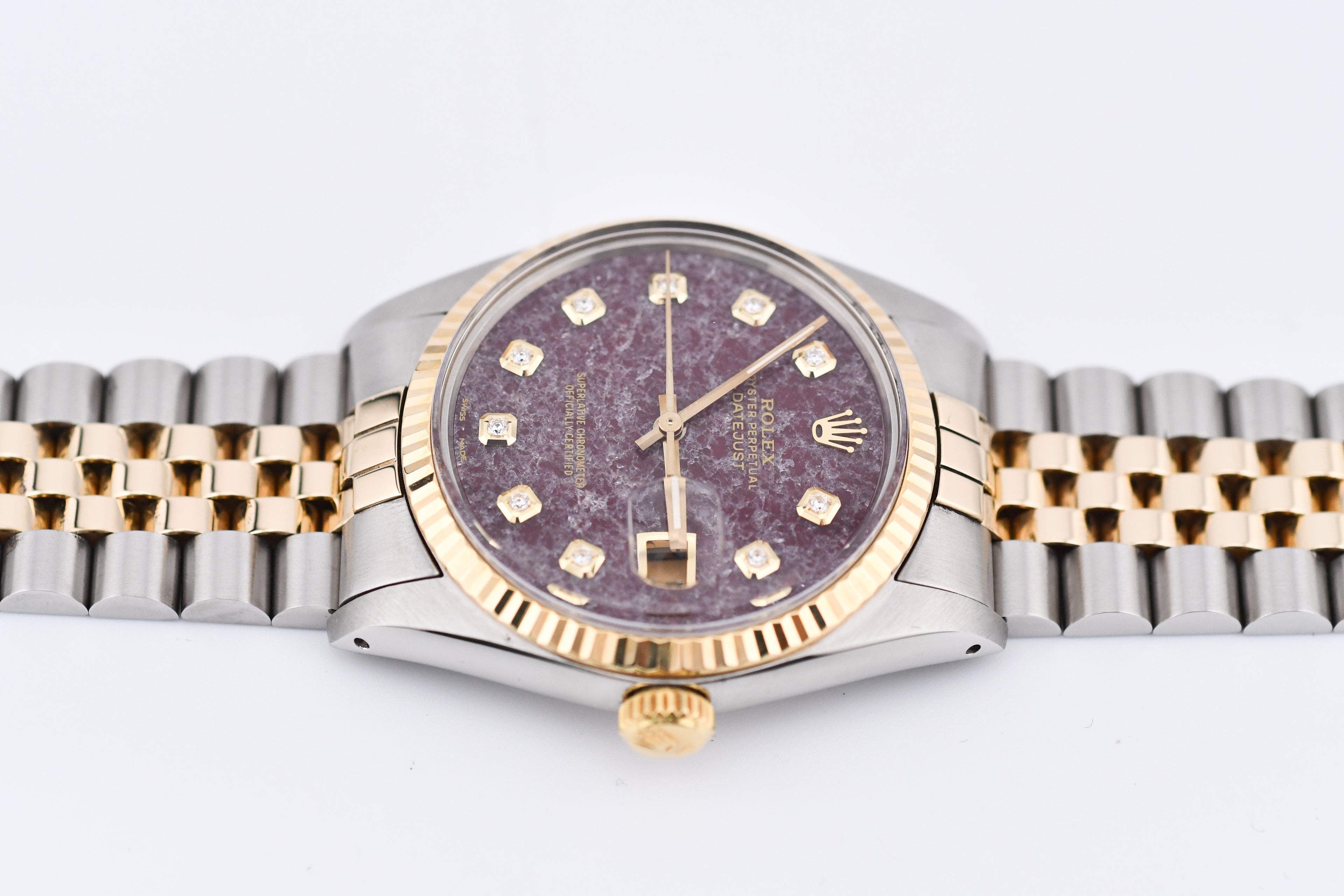 Rolex Datejust 36mm Ref 16013 Custom Red Rubellite Diamond Dial