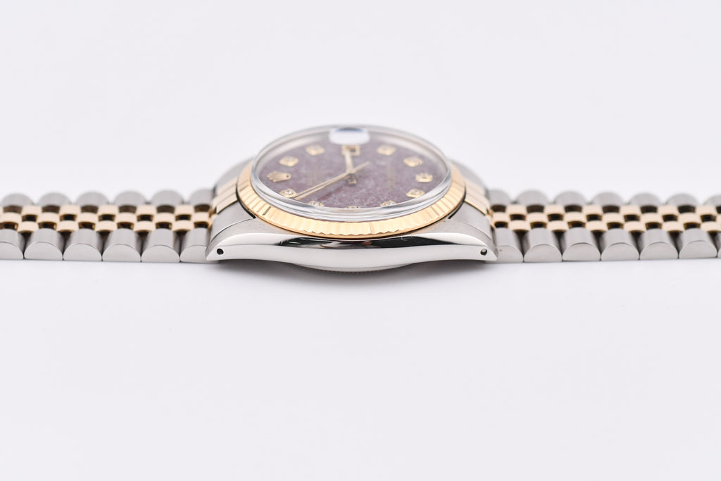 Rolex Datejust 36mm Ref 16013 Custom Red Rubellite Diamond Dial