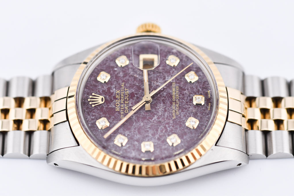 Rolex Datejust 36mm Ref 16013 Custom Red Rubellite Diamond Dial