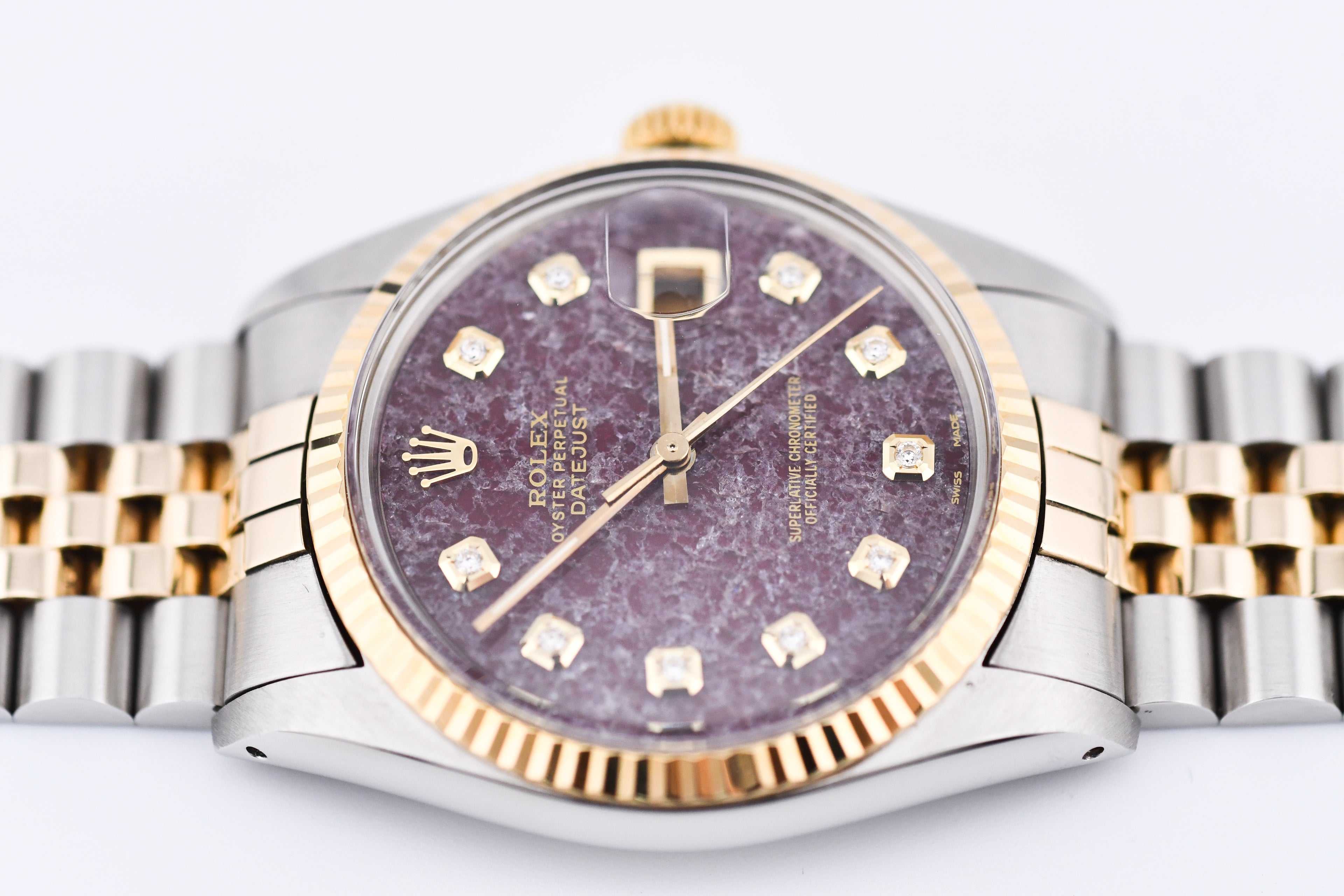 Rolex Datejust 36mm Ref 16013 Custom Red Rubellite Diamond Dial