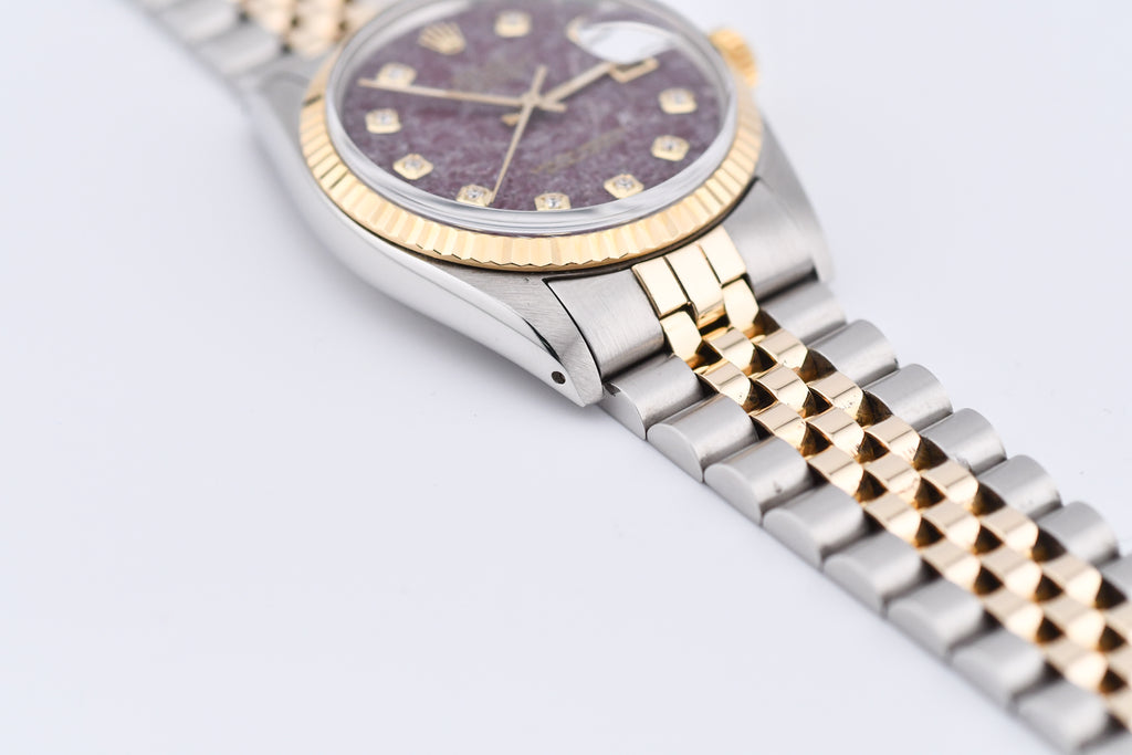 Rolex Datejust 36mm Ref 16013 Custom Red Rubellite Diamond Dial