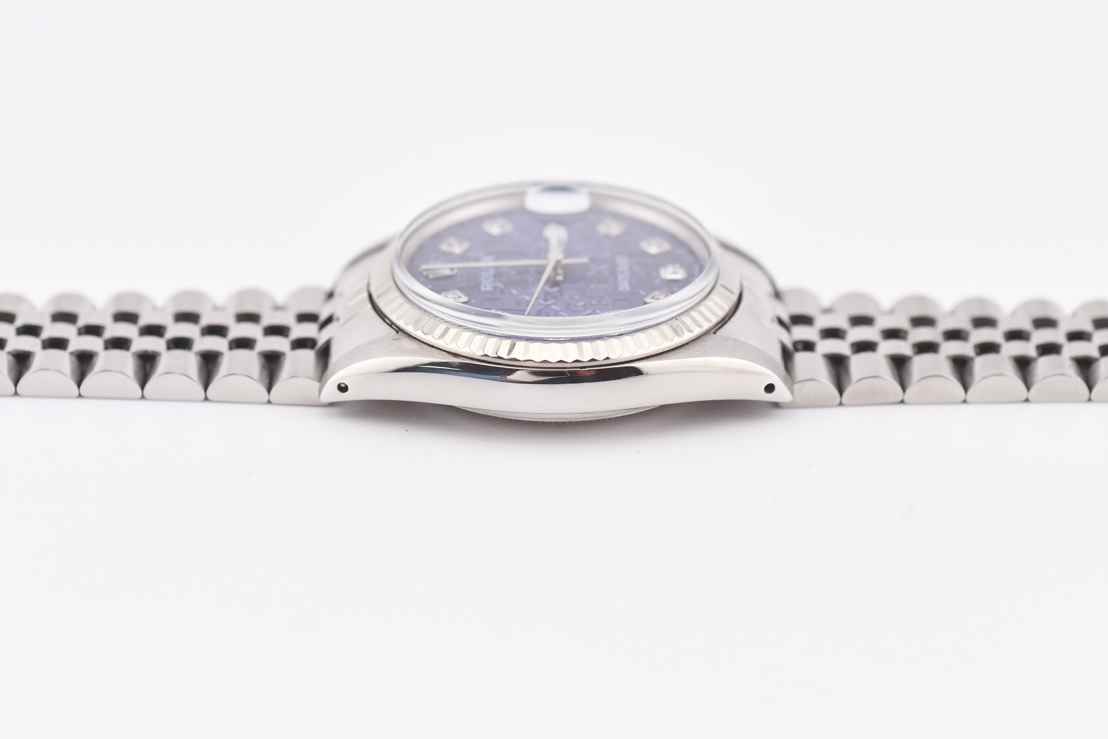 Rolex Datejust 36mm Ref 16014 Custom Blue Anniversary Diamond Dial