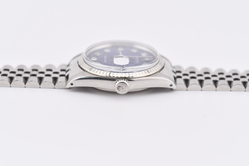 Rolex Datejust 36mm Ref 16014 Custom Blue Anniversary Diamond Dial