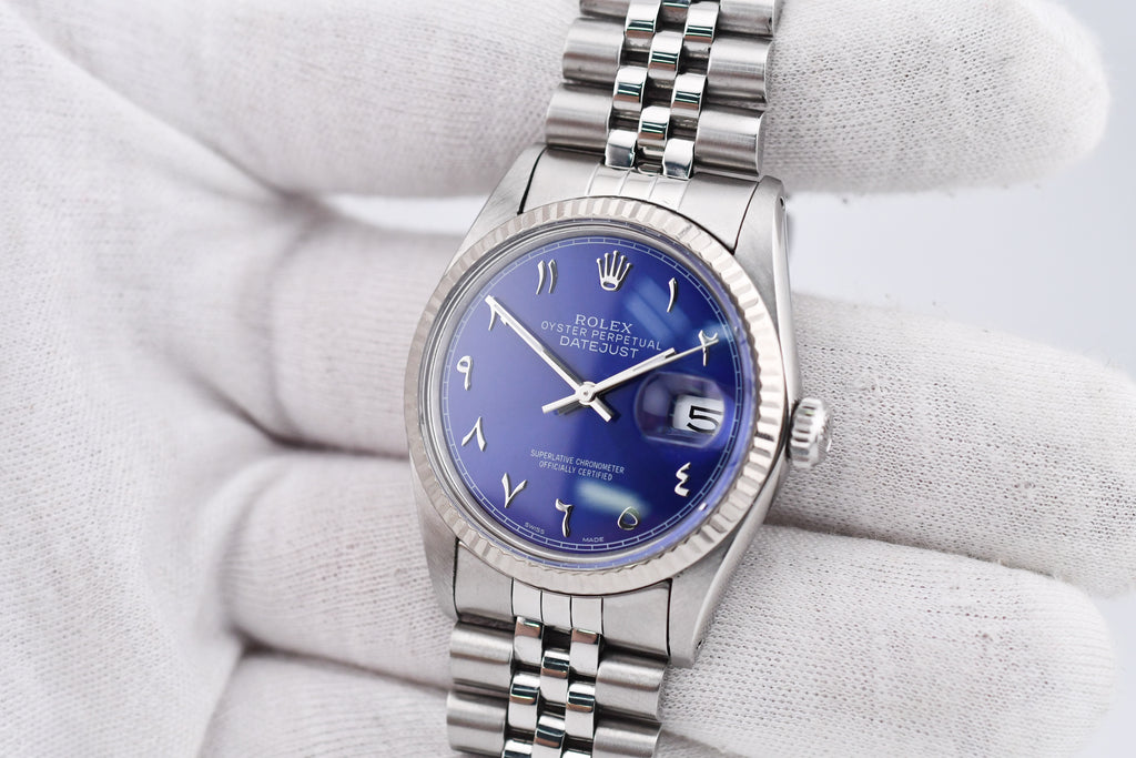 Rolex Datejust 36mm Ref 16014 Custom Blue Arabic Dial