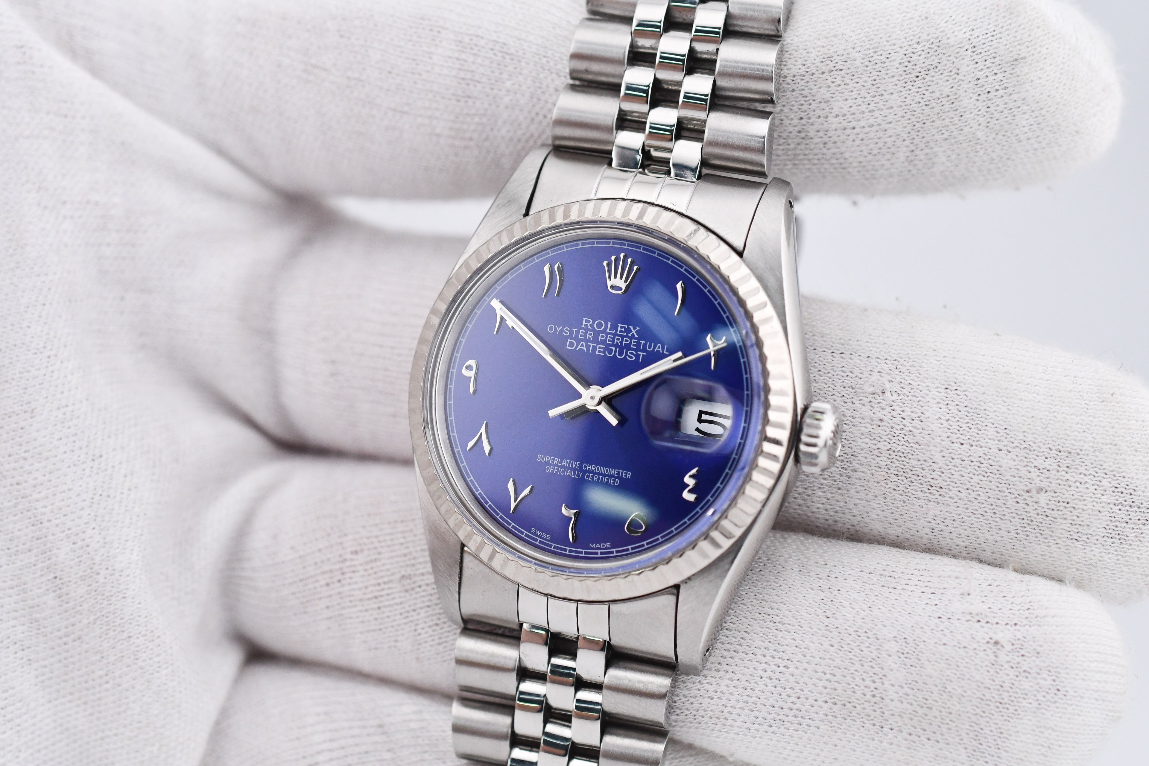 Rolex Datejust 36mm Ref 16014 Custom Blue Arabic Dial