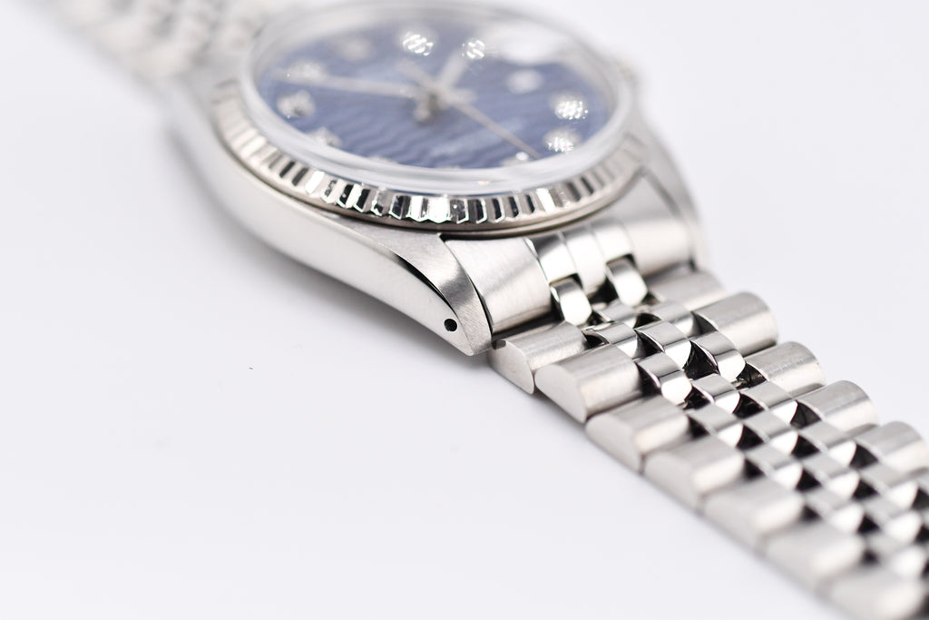 Rolex Datejust 36mm Ref 16014 Custom Blue Computer Diamond Dial