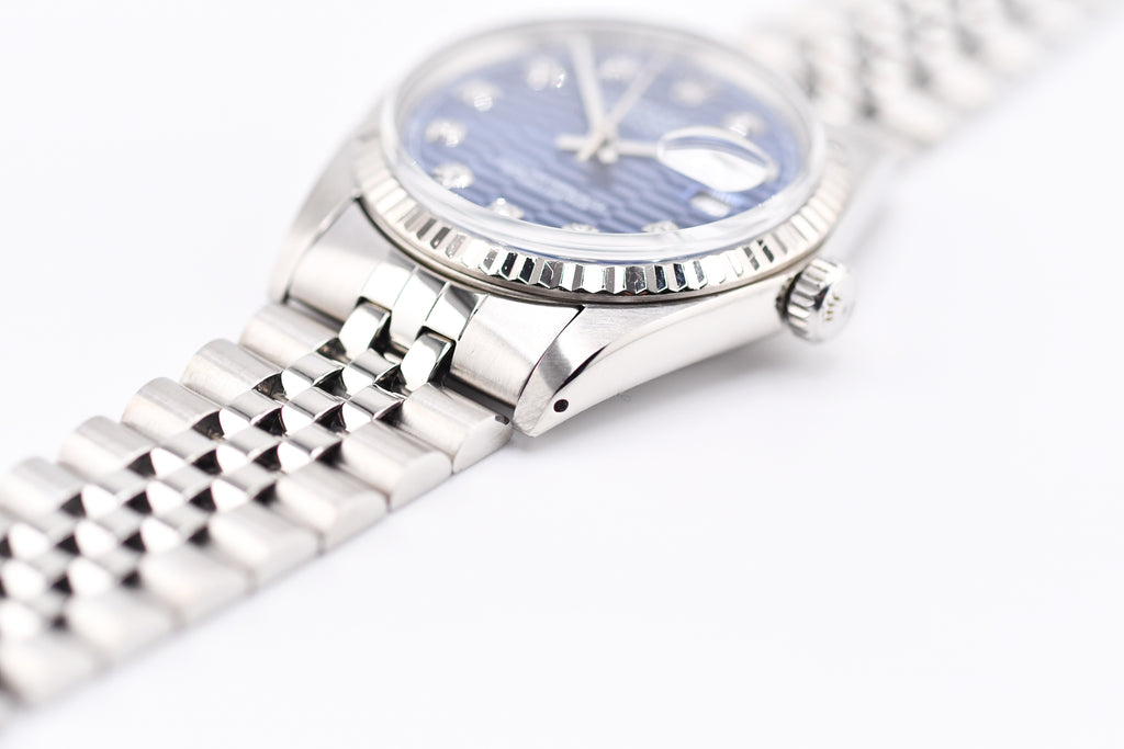 Rolex Datejust 36mm Ref 16014 Custom Blue Computer Diamond Dial