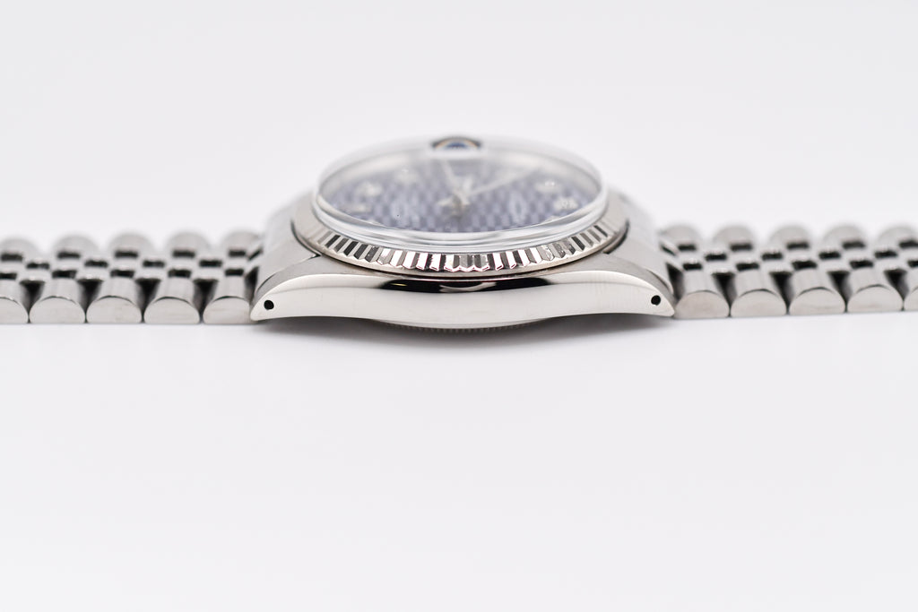 Rolex Datejust 36mm Ref 16014 Custom Blue Computer Diamond Dial
