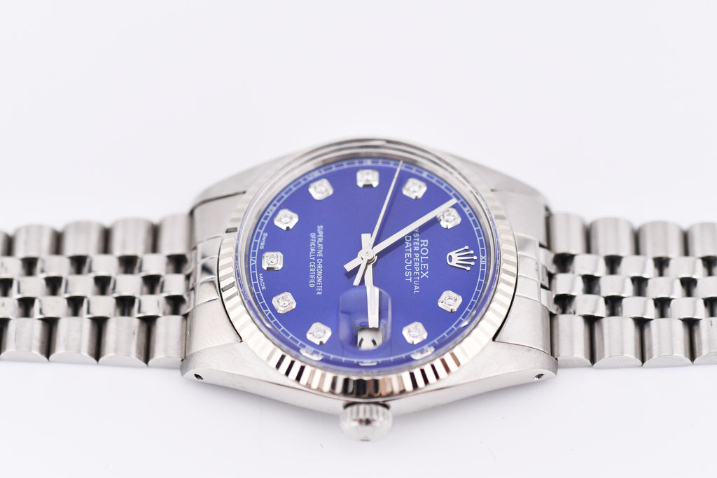 Rolex Datejust 36mm Ref 16014 Custom Blue Diamond Dial