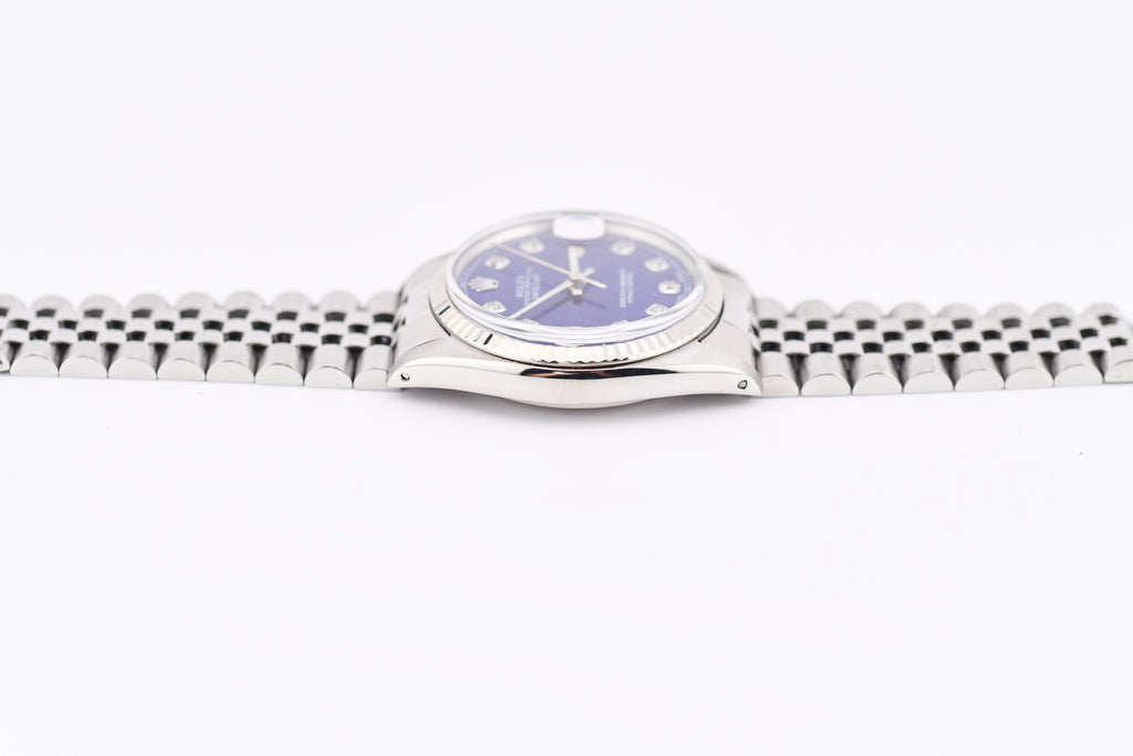 Rolex Datejust 36mm Ref 16014 Custom Blue Diamond Dial