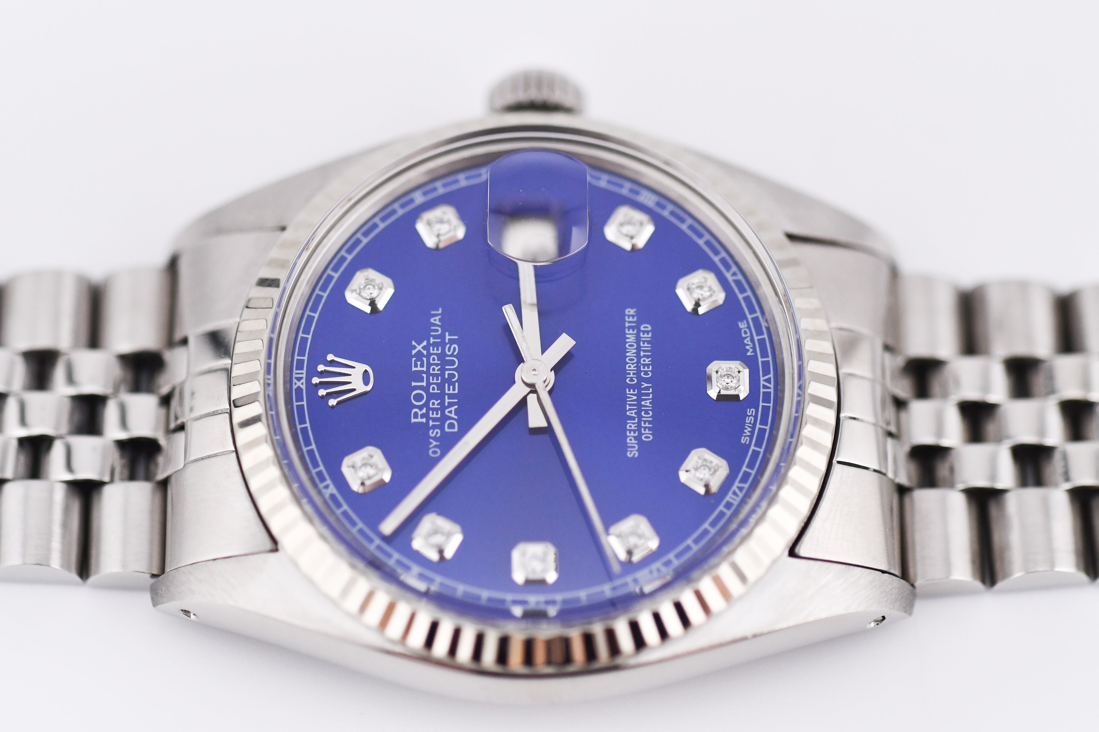 Rolex Datejust 36mm Ref 16014 Custom Blue Diamond Dial