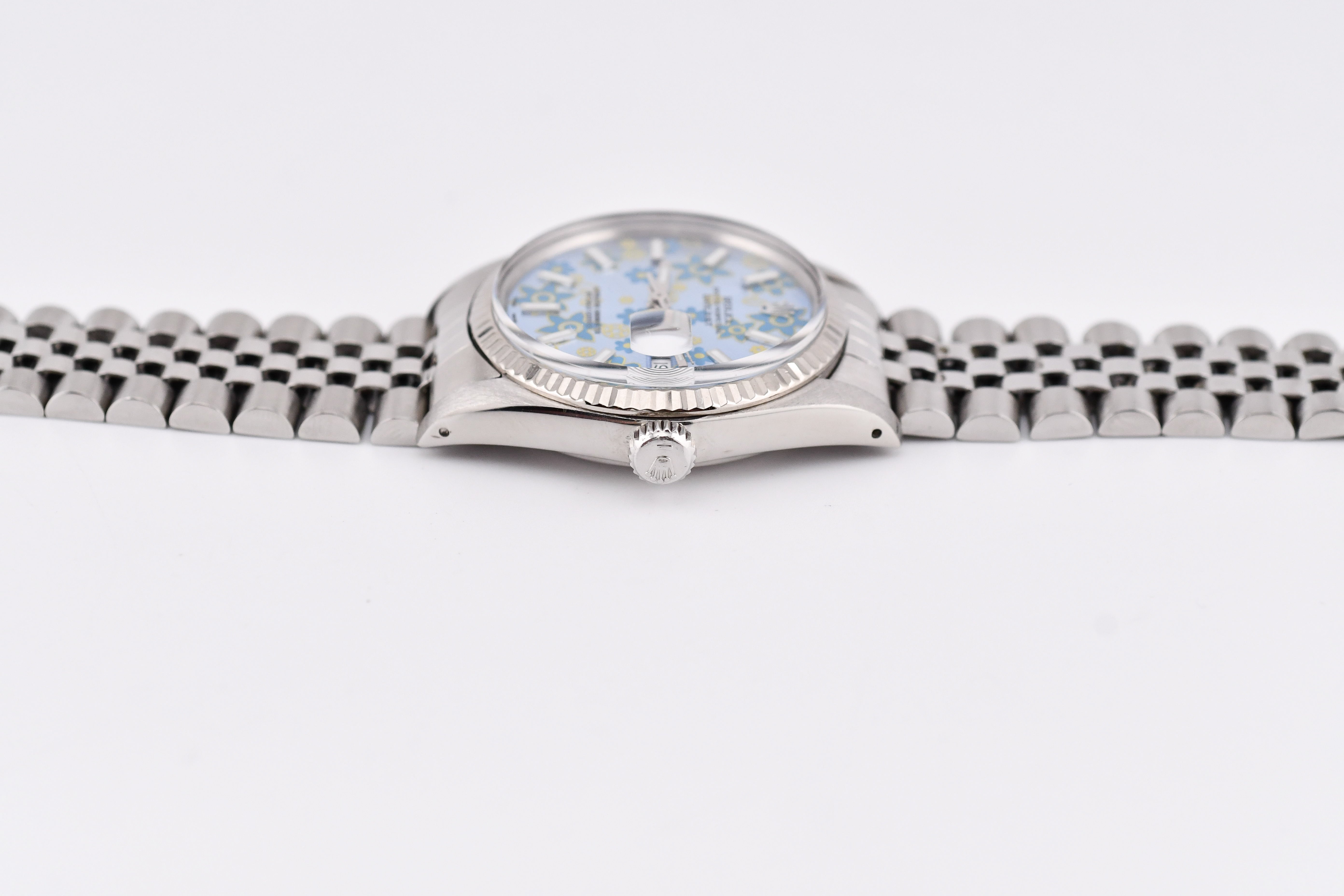 Rolex Datejust 36mm Ref 16014 Custom Blue Floral Dial – WatchCenter SF