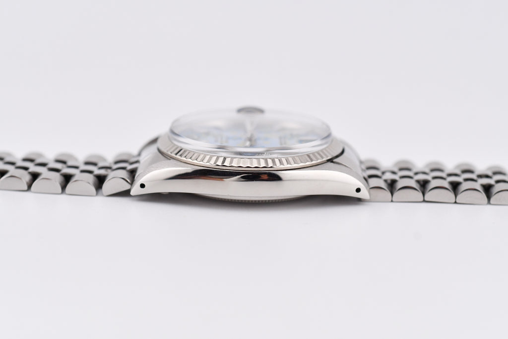 Rolex Datejust 36mm Ref 16014 Custom Blue Floral Dial