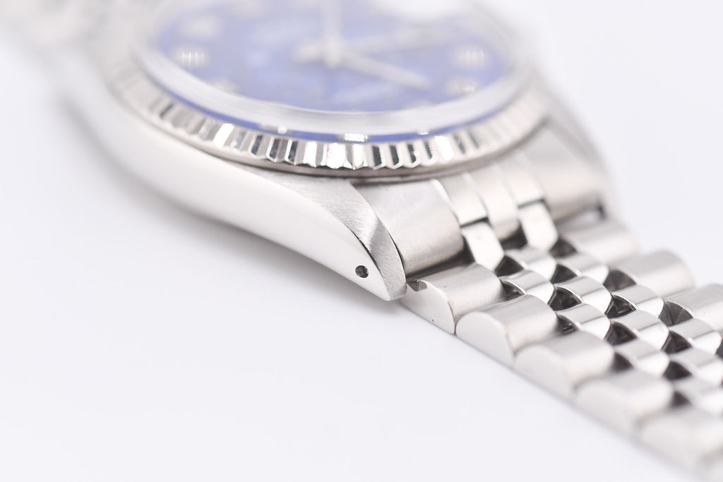 Rolex Datejust 36mm Ref 16014 Custom Blue Lapis Lazuli Diamond Dial