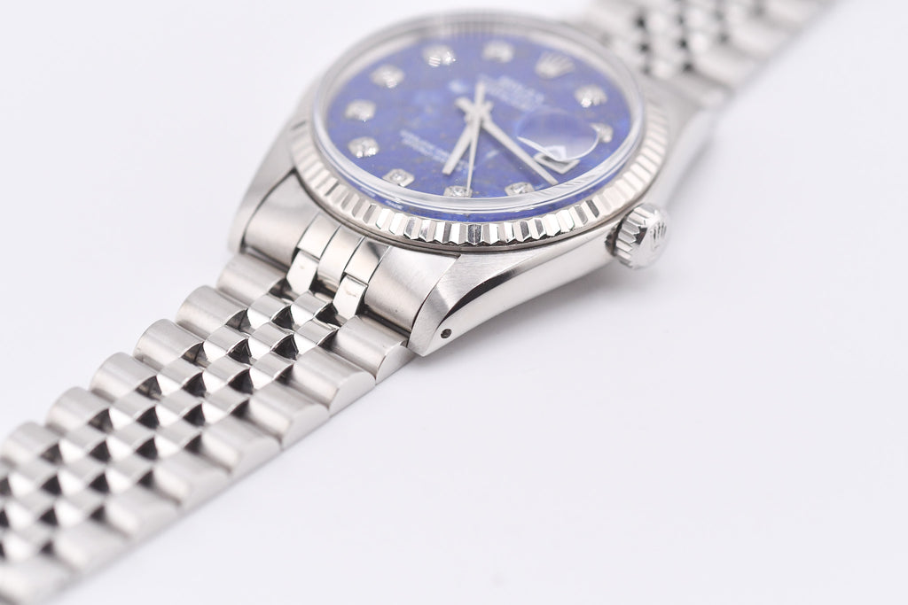 Rolex Datejust 36mm Ref 16014 Custom Blue Lapis Lazuli Diamond Dial