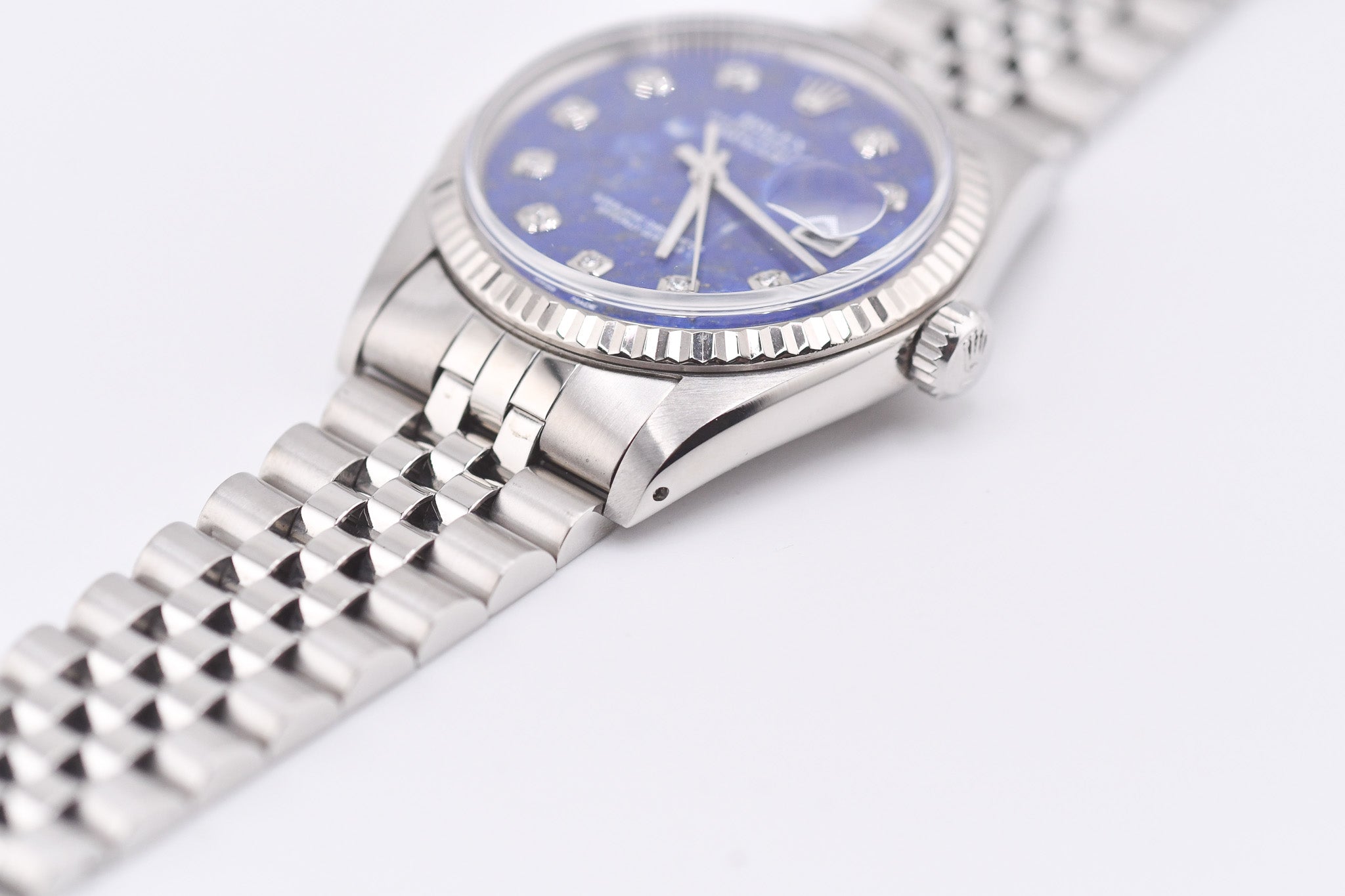 Rolex Datejust 36mm Ref 16014 Custom Blue Lapis Lazuli Diamond Dial